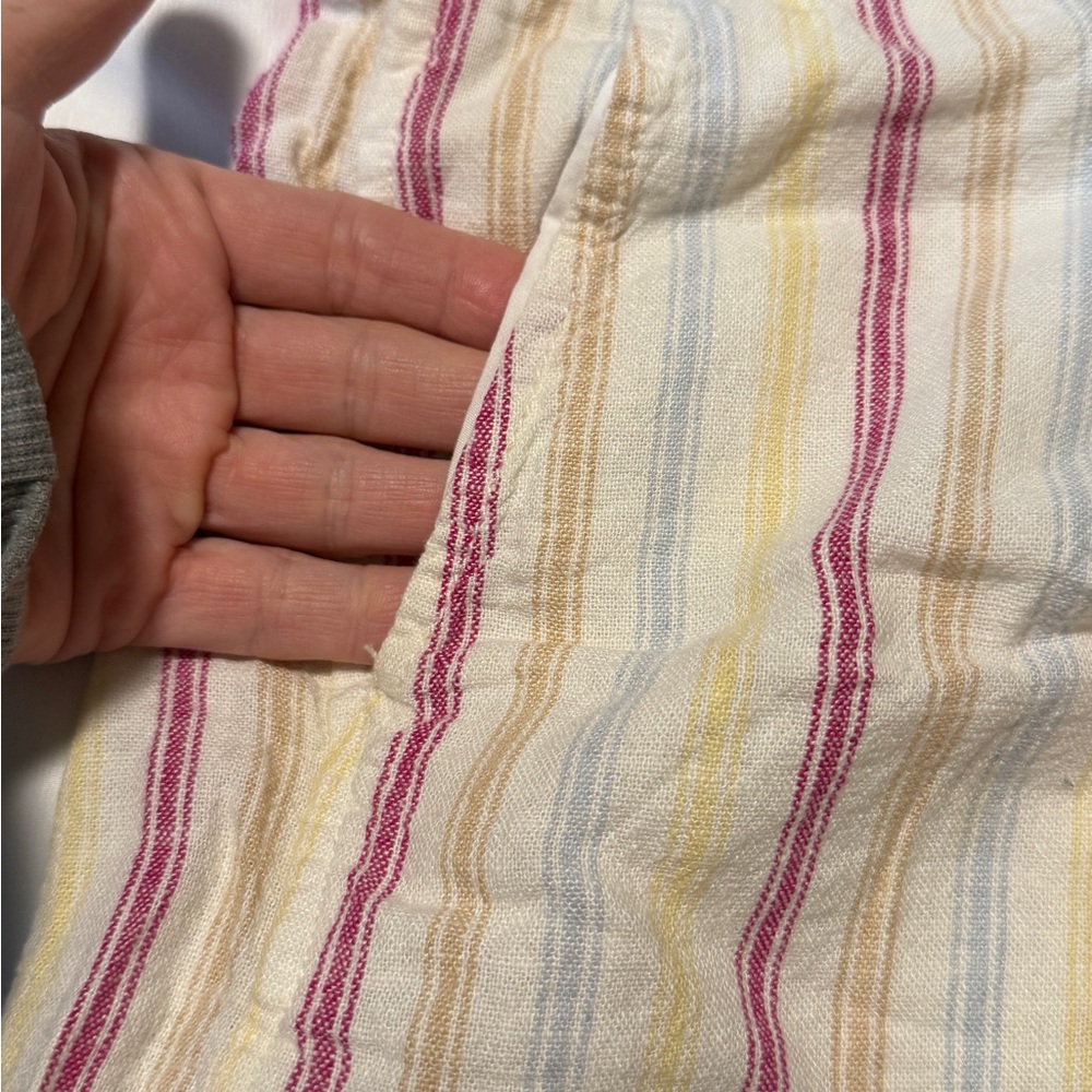 GAP Linen Blend Striped Shorts Women’s Large Elastic Waist Pull On - Picture 5 of 9